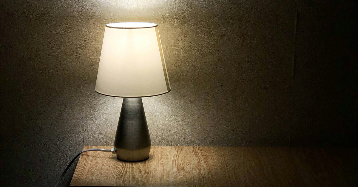 table lamp at dusk