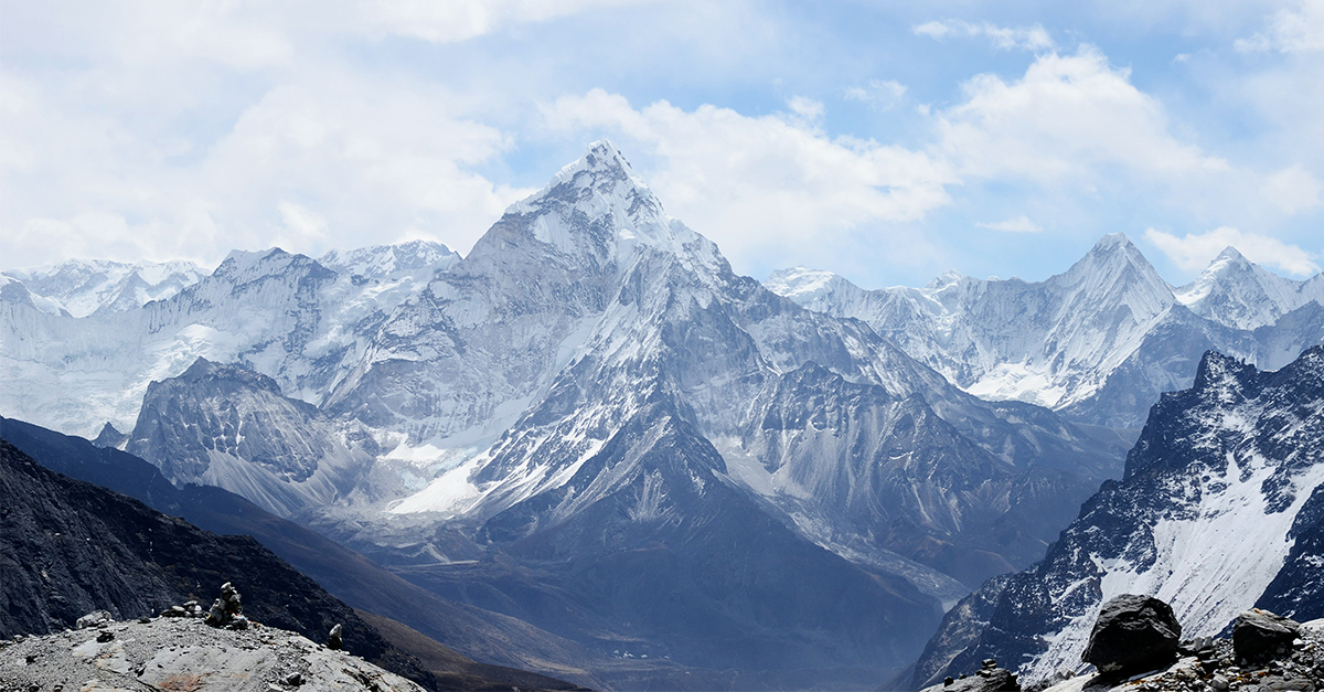 snow capped mountains
