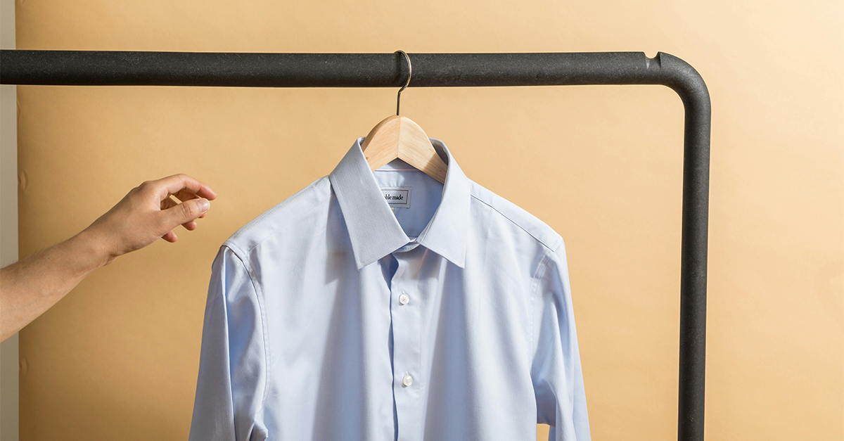 shirt hanging on a rack