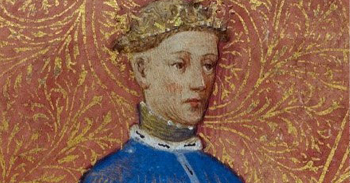 Detail of a miniature of Henry V of England.