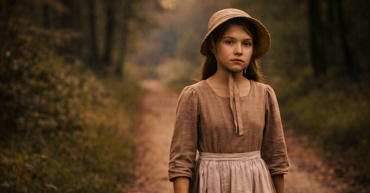 A young girl on a rural path