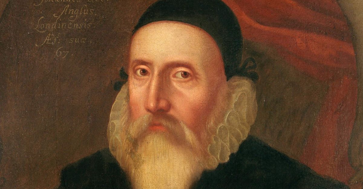 According to Charlotte Fell Smith, this portrait was painted when Dee was 67. It belonged to his grandson Rowland Dee and later to Elias Ashmole, who left it to Oxford University.