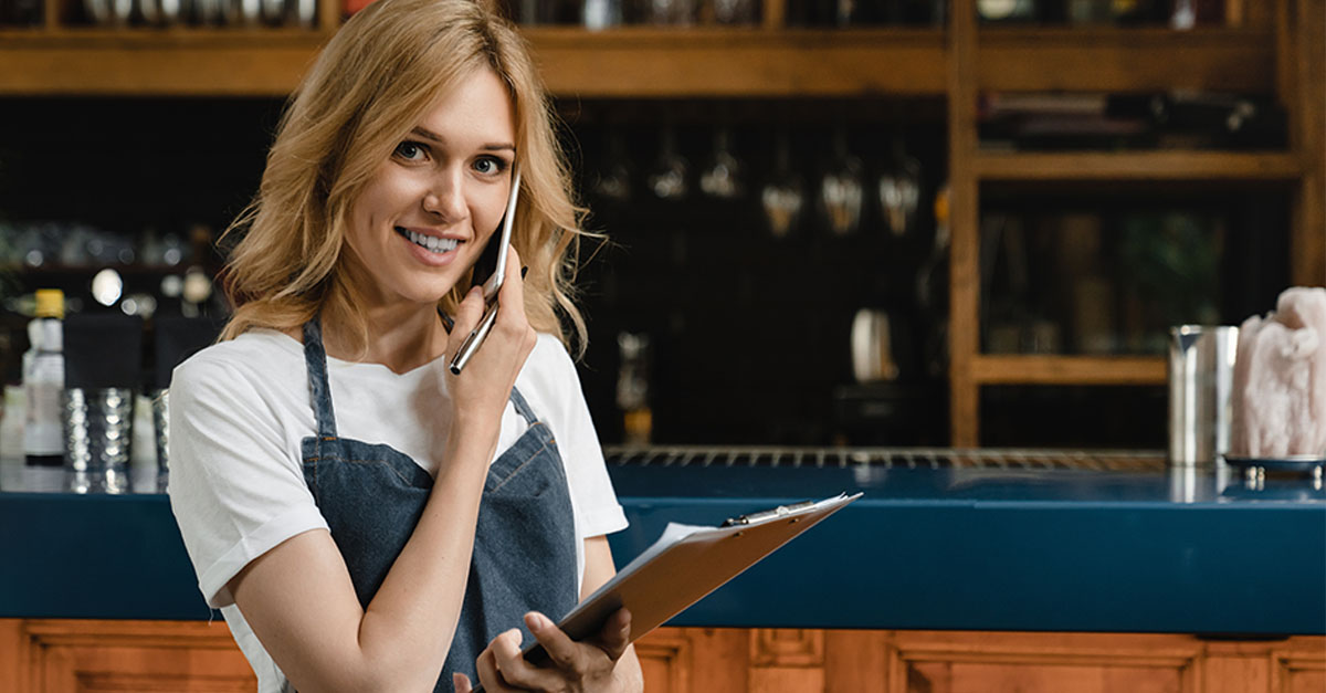 White waitress small business owner bartender