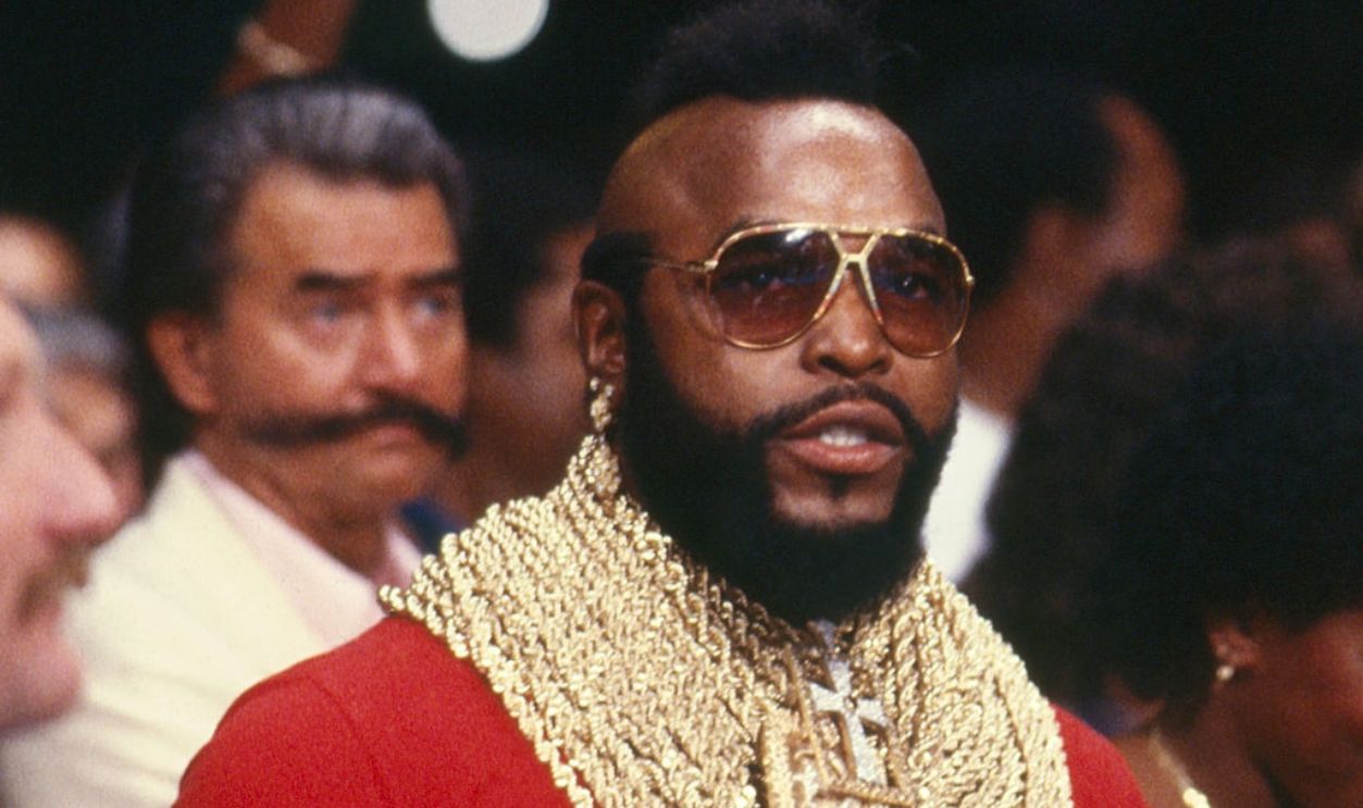 LAS VEGAS, NEVADA - JULY 02 : Actor Mr. T arrives to the boxing match of Marvin Hagler against Thomas Hearns, July 2, 1985 in Las Vegas, Nevada.